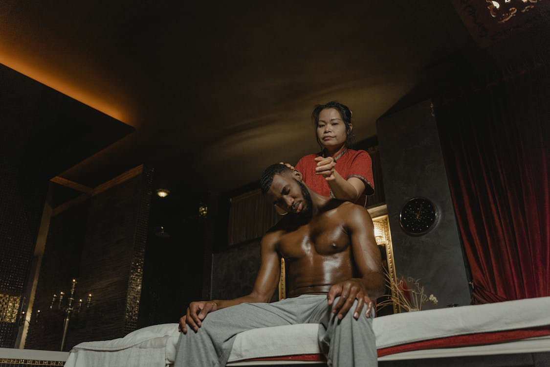 A person getting an Asian massage